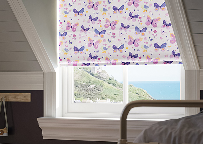 Butterfly Garden, Enchanting Purples - Roman Blind - Image 5